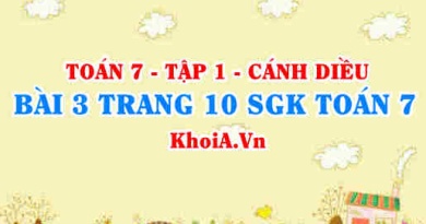 Bài 3 trang 10 SGK Toán 7 tập 1 Cánh Diều